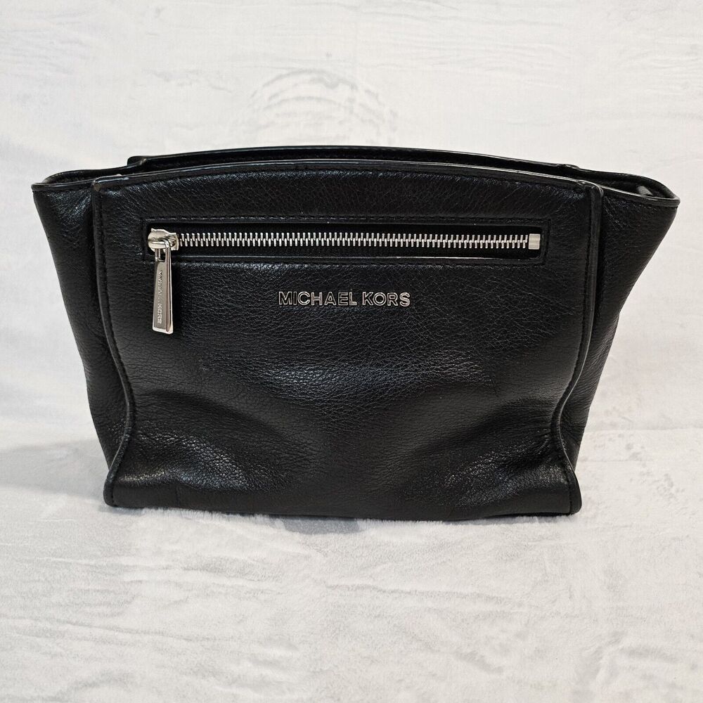 Michael Kors Black Sophie Genuine Leather Messenger Shoulder Bag -No Strap-